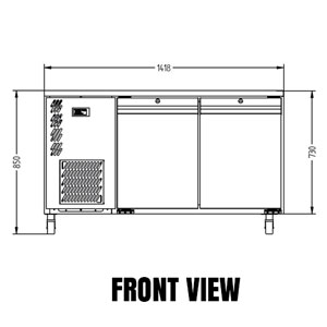 Williams Opal HO2USS 1x1 GN 2 Door Foodservice Counter Fridge