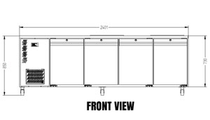 Williams Opal HO4USSBA 1x1 GN 4 Door Foodservice Counter Fridge