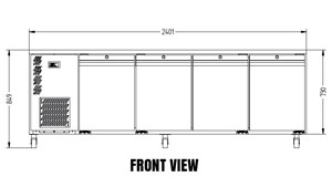 Williams Opal HO4USS 1x1 GN 4 Door Foodservice Counter Fridge