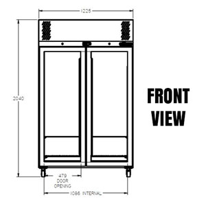 Williams Pearl HP2GW 2 Glass Door Fridge