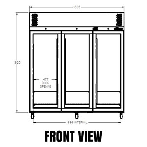 Williams Pearl HP3GW 3 Glass Door Fridge