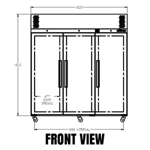 Williams Pearl HP3SS 3 Solid Door Fridge
