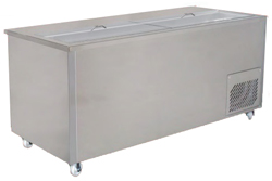 Woodson WSM-1330 2 Door 7 x 1/3GN Pans Sandwich Preparation Fridge Flat Deck