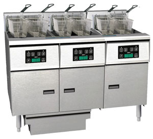 Anets FDAEP314D Platinum 14 Series Digital Control 3 Fryer Electric Filter Drawers