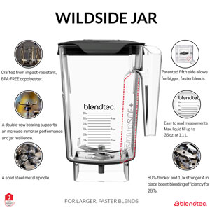 Blendtec Wildside+ Domestic Blender Jar with Latching Lid