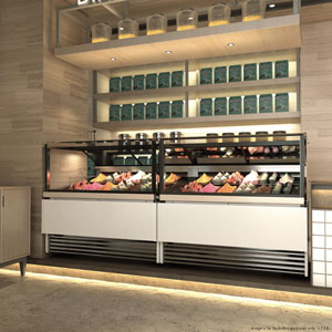 Bonvue SGD-12B Gelato/Ice Cream Display Showcase - Black Finish