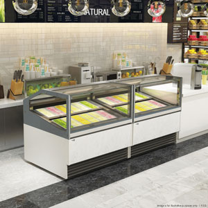 Bonvue SGD-18B Gelato/Ice Cream Display Showcase - Black Finish