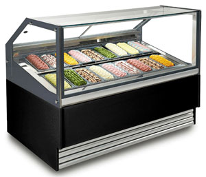 Bonvue SGD-18B Gelato/Ice Cream Display Showcase - Black Finish