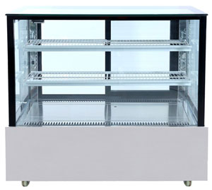 Bonvue SSU120-2XB 2 Tier Black Trim Square Glass Cake Display 1200mm
