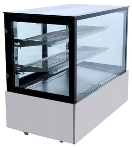 Bonvue SSU120-2XB 2 Tier Black Trim Square Glass Cake Display 1200mm