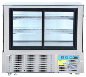 Bonvue SSU120-2XB 2 Tier Black Trim Square Glass Cake Display 1200mm