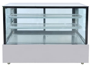 Bonvue SSU150-2XB 2 Tier Black Trim Square Glass Cake Display 1500mm