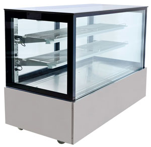 Bonvue SSU150-2XB 2 Tier Black Trim Square Glass Cake Display 1500mm