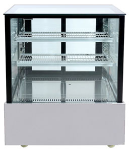 Bonvue SSU90-2XB 2 Tier Black Trim Square Glass Cake Display 900mm
