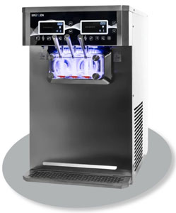 BRULLEN i26 PRO Pasteurize Twin System Two Flavour Countertop Soft Serve Ice Cream Machine