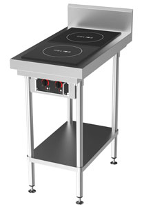 CookTek Helios HRD.9500.FB35.4.0450 Dual Hob 30A Induction Cooktop, 450mm Freestanding Bench