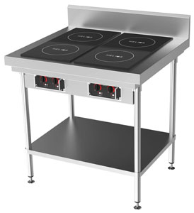 CookTek Helios HRD.9500.FB35.4.0900 2 x Dual Hob 30A Induction Cooktop, 900mm Freestanding Bench