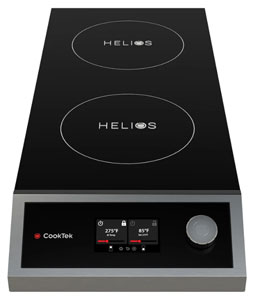 CookTek Helios HTF.9500.FB25.4 Front to Back Dual Hob 20A Countertop Induction Cooktop