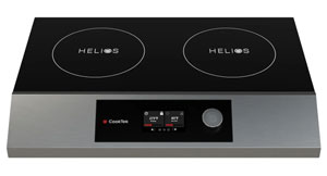 CookTek Helios HTF.9500.SS35.4 Dual Hob Side by Side 30A Countertop Induction Cooktop