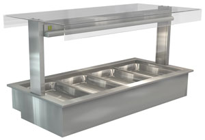 Cossiga LSBM4-FT 4 GN Bain Marie Buffet Display with Flat Top Glass, 1495mm