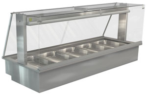 Cossiga LSBM5-FS 5 GN Bain Marie Buffet Display with Full Square Glass 1845mm