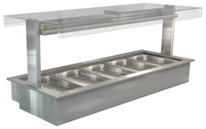 Cossiga LSBM5-FT 5 GN Bain Marie Buffet Display with Full Square Glass 1845mm