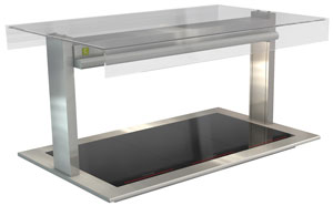 Cossiga LSCM3-FT 3 GN Ceramic Heated Buffet Display with Flat Top Glass 1145mm