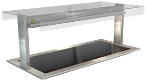 Cossiga LSCM4-FT 4 GN Ceramic Heated Buffet Display with Flat Top Glass 1485mm