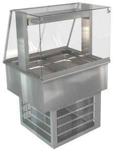 Cossiga LSRF2-FS 2 GN Drop-In Refrigerated Buffet Display with Full Square Glass