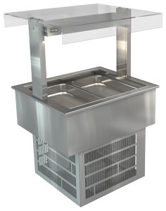 Cossiga LSRF2-FT 2 GN 2 GN Drop-In Refrigerated Buffet Display with Flat Top Glass