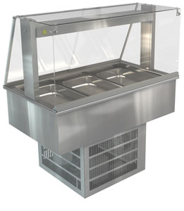 Cossiga LSRF3-FS 3 GN Drop-In Refrigerated Buffet Display with Full Square Glass