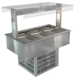 Cossiga LSRF3-FT 3GN Drop-In Refrigerated Buffet Display with Flat Top Glass