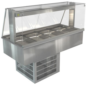 Cossiga LSRF4-FS 4 GN Drop-In Refrigerated Buffet Display with Full Square Glass