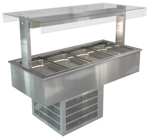 Cossiga LSRF4-FT 4 GN Drop-In Refrigerated Buffet Display with Flat Top Glass