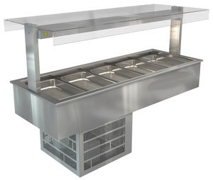 Cossiga LSRF5-FT 5 GN Drop-In Refrigerated Buffet Display with Flat Top Glass