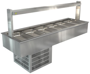 Cossiga LSRF6 6 GN Drop-In Refrigerated Buffet Display Gantry Only No Glass, 2165mm