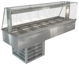 Cossiga LSRF6-FS 6 GN Drop-In Refrigerated Buffet Display with Full Square Glass
