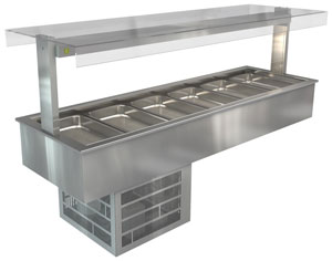Cossiga LSRF6-FT 6 GN Drop-In Refrigerated Buffet Display with Flat Top Glass