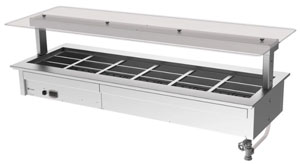 Culinaire CH.BMC.D.GSF.6 6 Module Drop-In Bain Marie with Flat Glass Heated Gantry