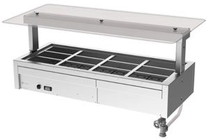 Culinaire CH.BMC.U.GSF.4 4 Module Underbench Bain Marie with Flat Glass Heated Gantry