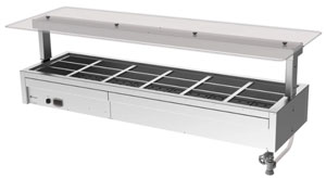 Culinaire CH.BMC.U.GSF.6 6 Module Underbench Bain Marie with Flat Glass Heated Gantry
