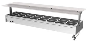 Culinaire CH.BMC.U.GSF.8 8 Module Underbench Bain Marie with Flat Glass Heated Gantry