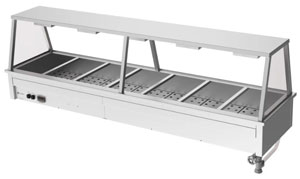 Culinaire CH.BM.D.GA.7 7 Module Drop In Bain Marie with A Frame Heated Gantry