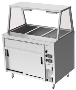 Culinaire CH.BMH.I.GA.3 3 Module Island Bain Marie Hot Cupboard with A Frame Gantry