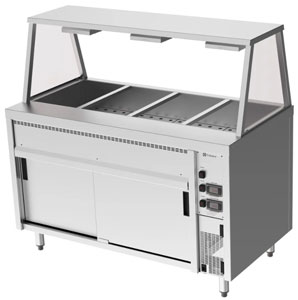 Culinaire CH.BMH.I.GA.4 4 Module Island Bain Marie Hot Cupboard with A Frame Gantry