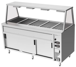 Culinaire CH.BMH.I.GA.5 5 Module Island Bain Marie Hot Cupboard with A Frame Gantry
