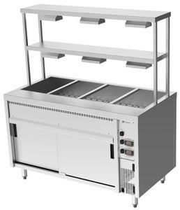 Culinaire CH.BMH.I.GDD.4 4 Module Island Bain Marie with Double Heated Gantry