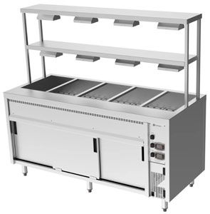 Culinaire CH.BMH.I.GDD.5 5 Module Island Bain Marie with Double Heated Gantry