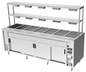 Culinaire CH.BMH.I.GDD.7 7 Module Island Bain Marie with Double Heated Gantry