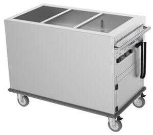 Culinaire CH.BMHM.3 3 Module Mobile Hot Food Display Bain Marie with Heated Cupboard